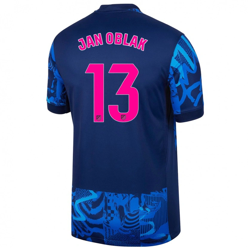 Danxen Hombre Camiseta Jan Oblak #13 Azul Real Equipación Tercera 2024/25 La Camisa