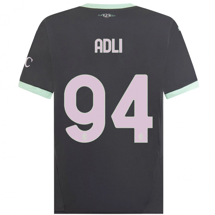 Danxen Hombre Camiseta Yacine Adli #94 Gris Equipación Tercera 2024/25 La Camisa