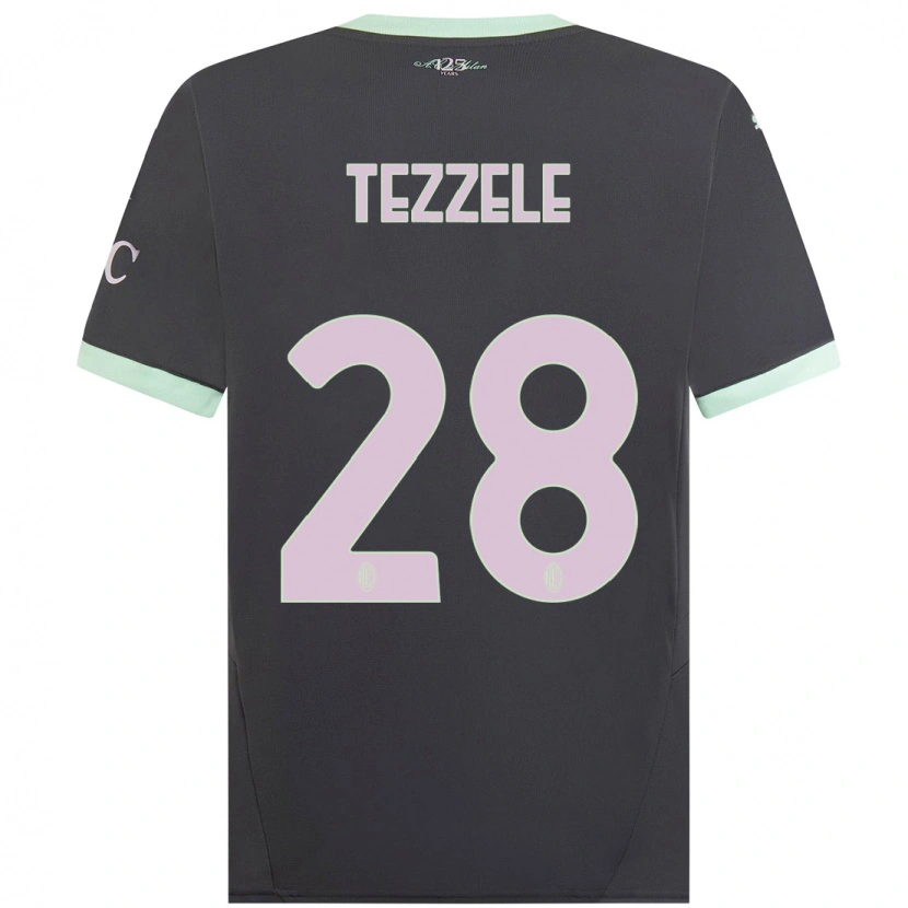 Danxen Hombre Camiseta Matteo Tezzele #28 Gris Equipación Tercera 2024/25 La Camisa