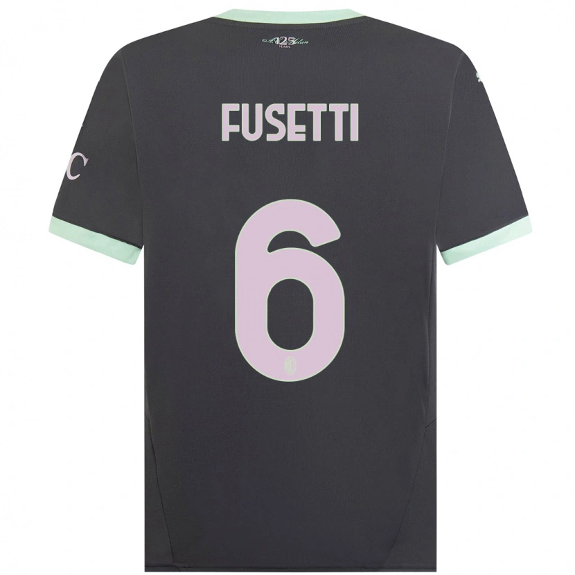 Danxen Hombre Camiseta Laura Fusetti #6 Gris Equipación Tercera 2024/25 La Camisa
