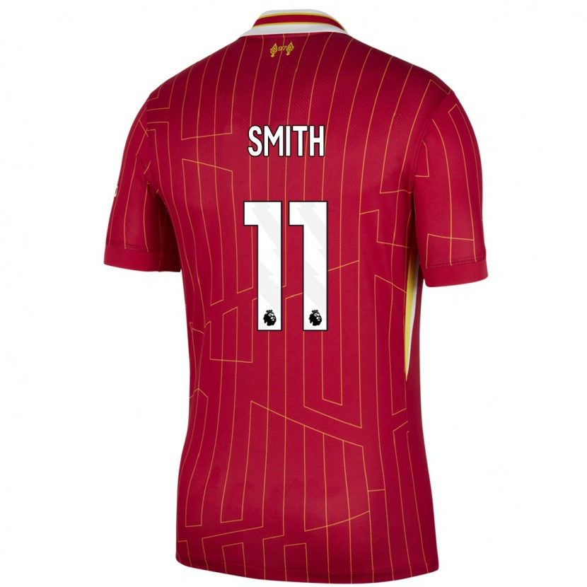 Danxen Mujer Camiseta Olivia Smith #11 Rojo Amarillo Blanco 1ª Equipación 2024/25 La Camisa