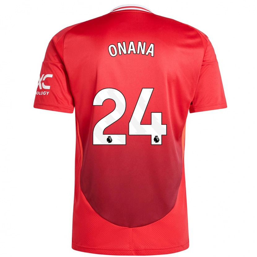 Danxen Mujer Camiseta André Onana #24 Rojo Brillante 1ª Equipación 2024/25 La Camisa