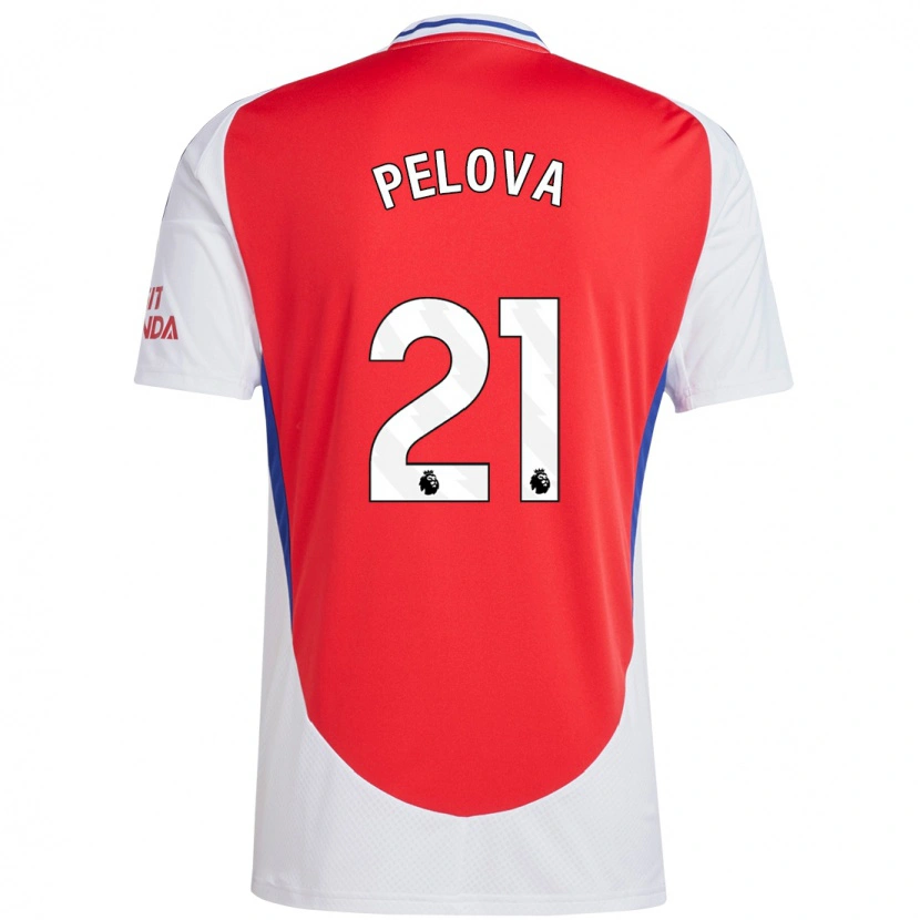 Danxen Mujer Camiseta Victoria Pelova #21 Rojo Blanco 1ª Equipación 2024/25 La Camisa
