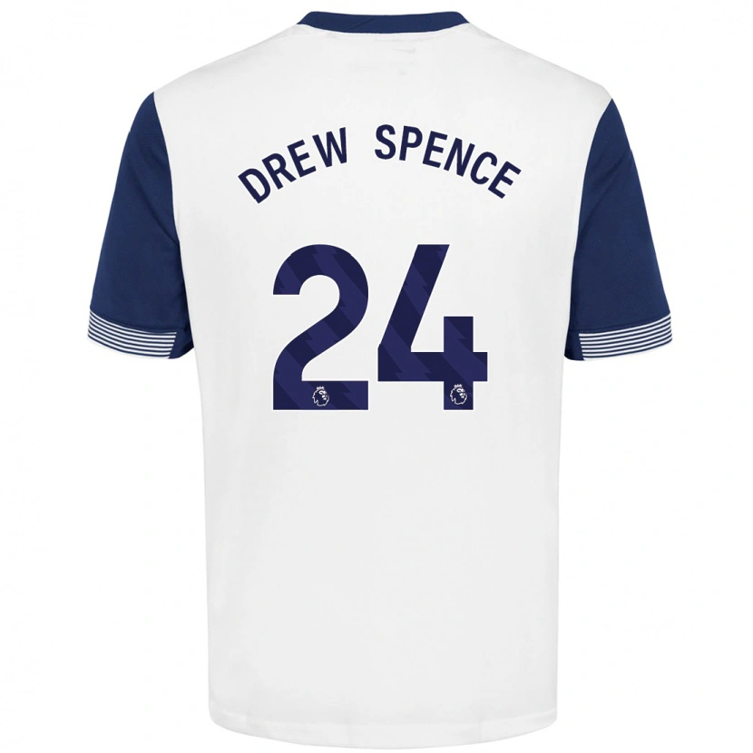 Danxen Mujer Camiseta Drew Spence #24 Blanco Azul 1ª Equipación 2024/25 La Camisa