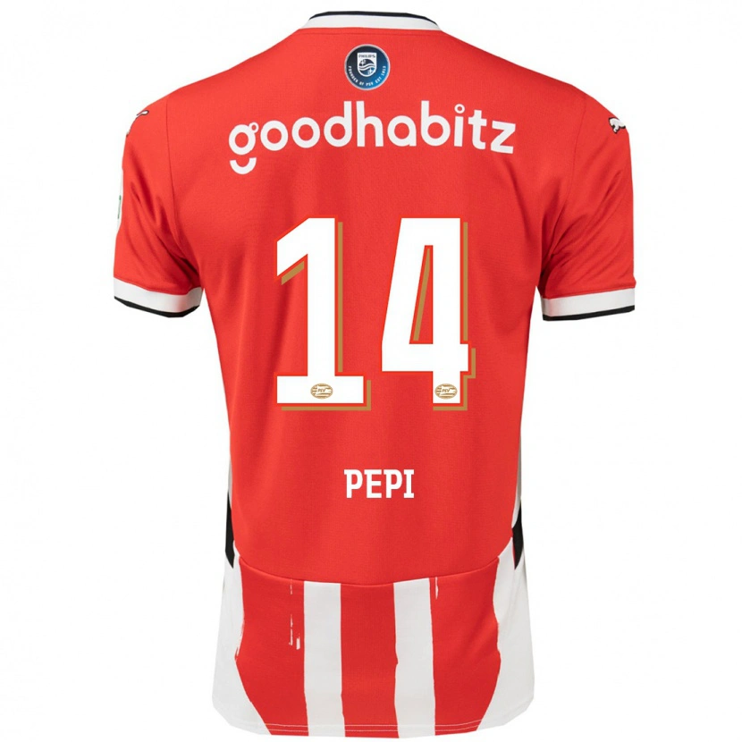 Danxen Mujer Camiseta Ricardo Pepi #14 Rojo Blanco 1ª Equipación 2024/25 La Camisa