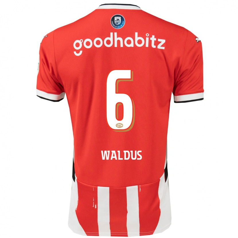 Danxen Mujer Camiseta Maruschka Waldus #6 Rojo Blanco 1ª Equipación 2024/25 La Camisa