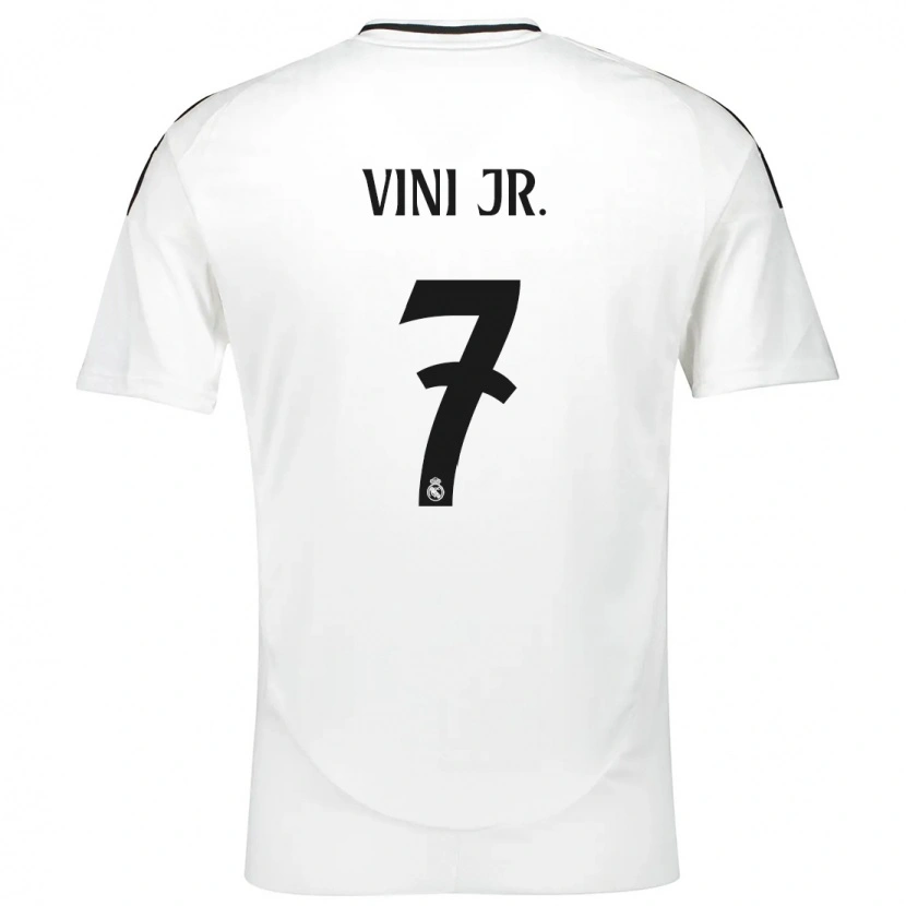 Danxen Mujer Camiseta Vinicius Junior #7 Blanco 1ª Equipación 2024/25 La Camisa