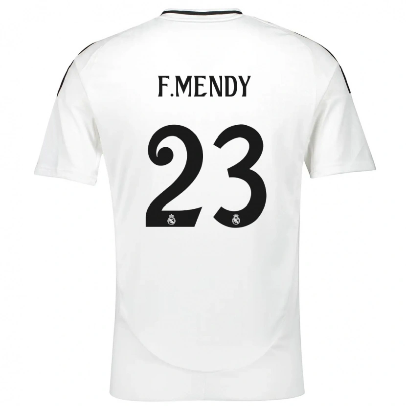 Danxen Mujer Camiseta Ferland Mendy #23 Blanco 1ª Equipación 2024/25 La Camisa