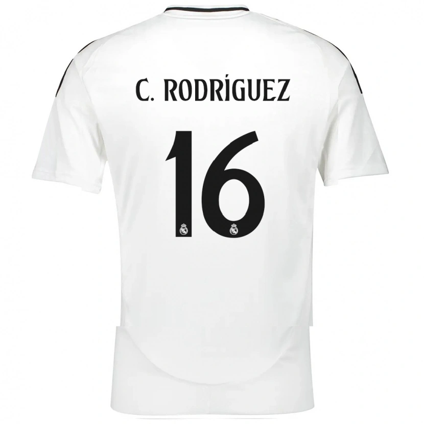 Danxen Mujer Camiseta Carlos Rodríguez #16 Blanco 1ª Equipación 2024/25 La Camisa