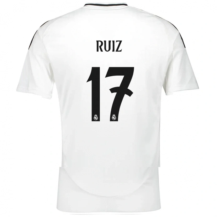 Danxen Mujer Camiseta David Ruiz #17 Blanco 1ª Equipación 2024/25 La Camisa