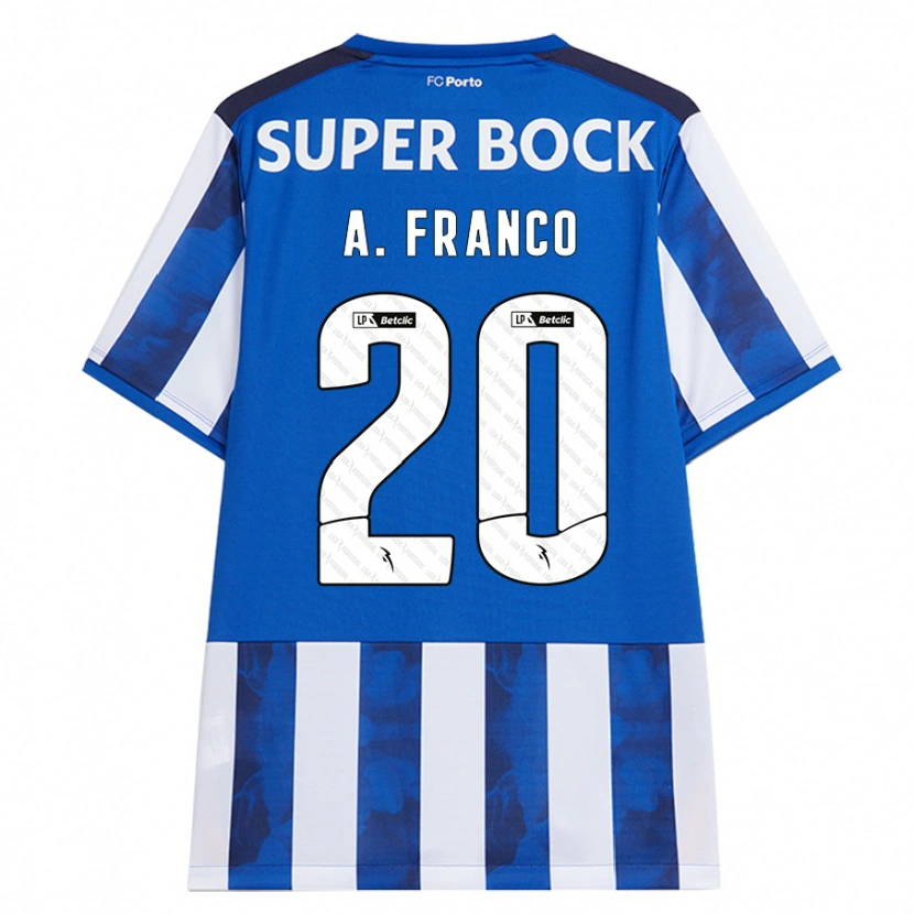 Danxen Mujer Camiseta André Franco #20 Azul Blanco 1ª Equipación 2024/25 La Camisa