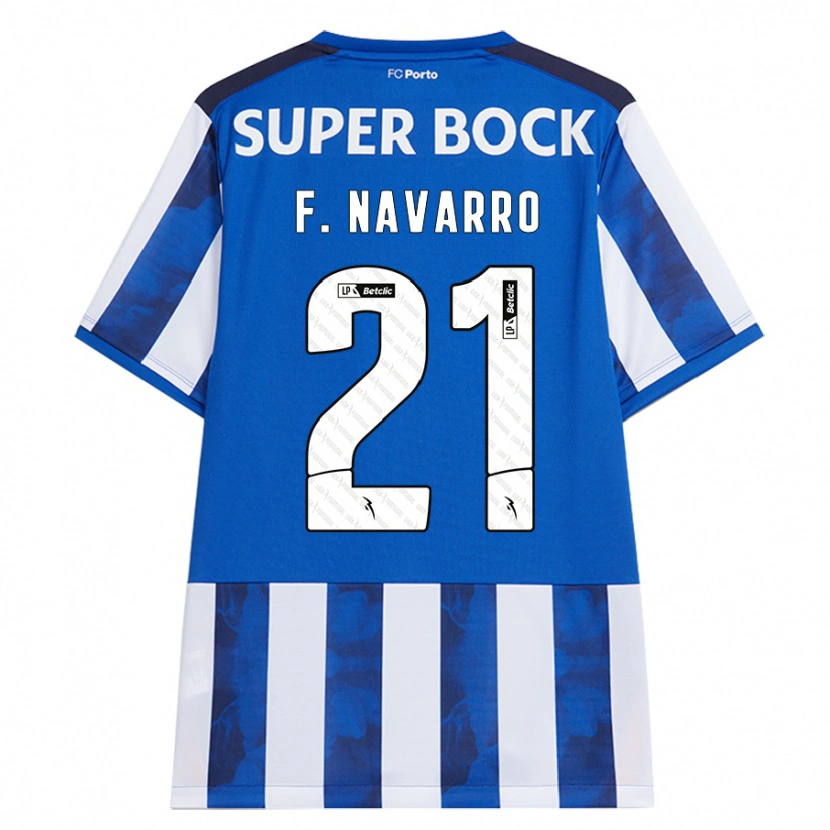 Danxen Mujer Camiseta Fran Navarro #21 Azul Blanco 1ª Equipación 2024/25 La Camisa