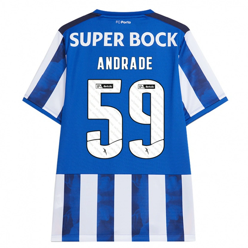Danxen Mujer Camiseta Tiago Andrade #59 Azul Blanco 1ª Equipación 2024/25 La Camisa
