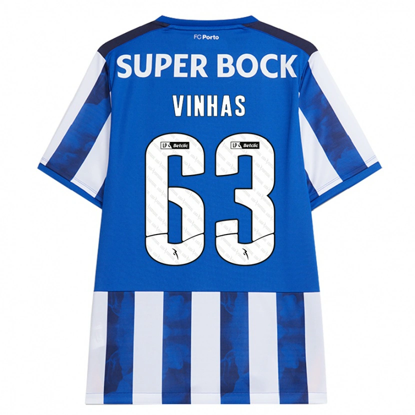 Danxen Mujer Camiseta David Vinhas #63 Azul Blanco 1ª Equipación 2024/25 La Camisa