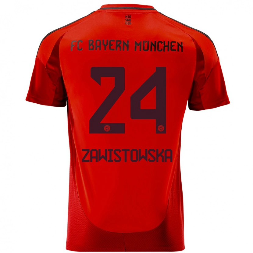 Danxen Mujer Camiseta Weronika Zawistowska #24 Rojo 1ª Equipación 2024/25 La Camisa