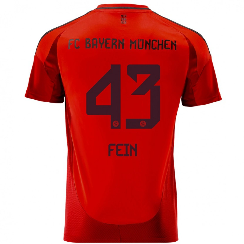 Danxen Mujer Camiseta Adrian Fein #43 Rojo 1ª Equipación 2024/25 La Camisa