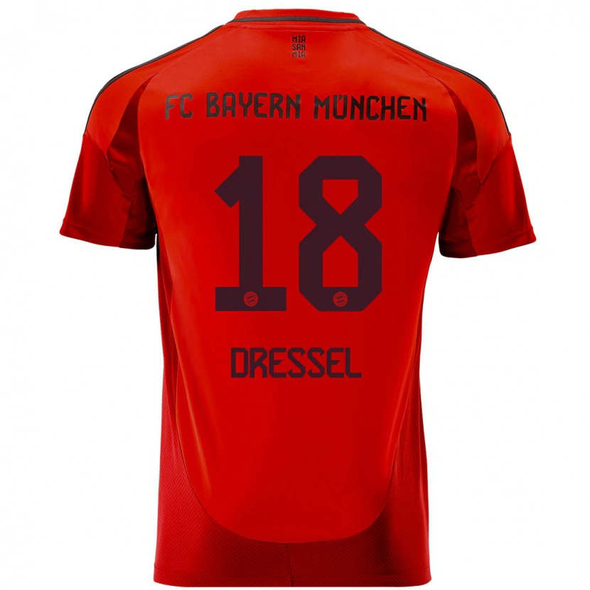 Danxen Mujer Camiseta Timon Dressel #18 Rojo 1ª Equipación 2024/25 La Camisa