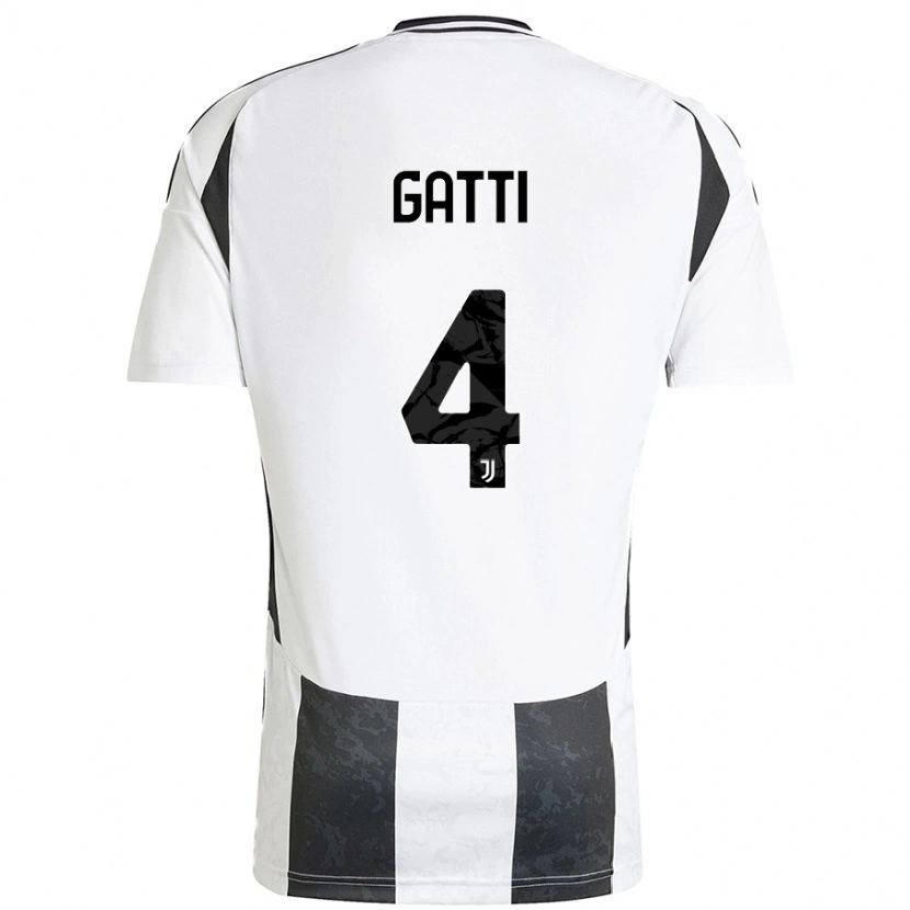 Danxen Mujer Camiseta Federico Gatti #4 Blanco Negro 1ª Equipación 2024/25 La Camisa