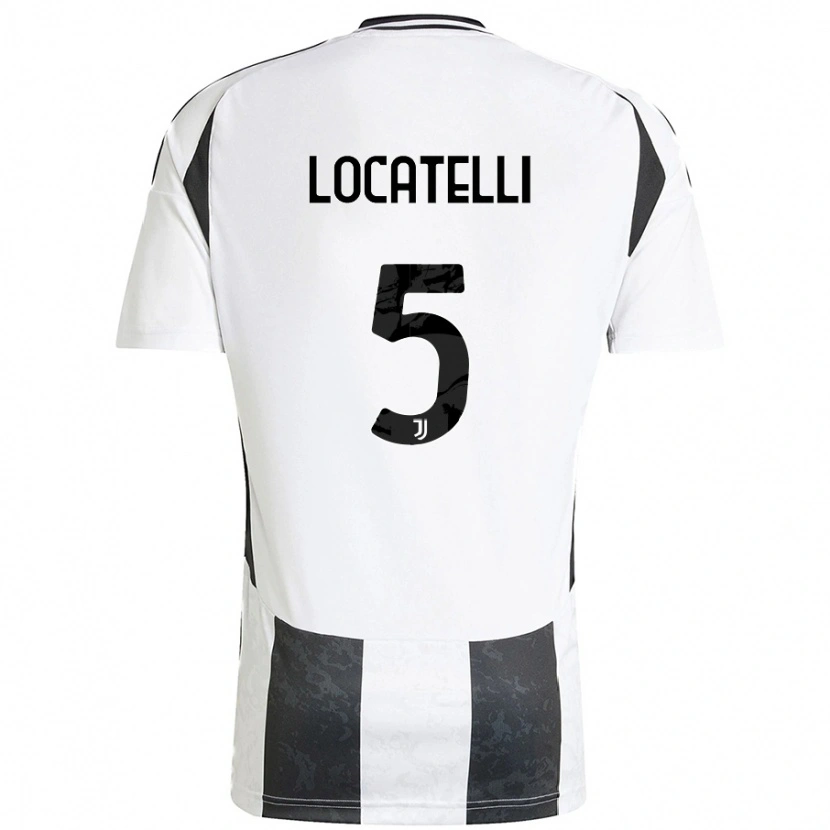 Danxen Mujer Camiseta Manuel Locatelli #5 Blanco Negro 1ª Equipación 2024/25 La Camisa