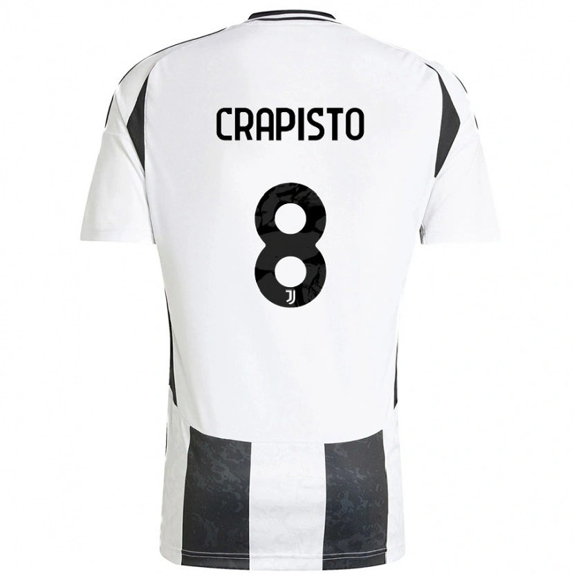 Danxen Mujer Camiseta Francesco Crapisto #8 Blanco Negro 1ª Equipación 2024/25 La Camisa