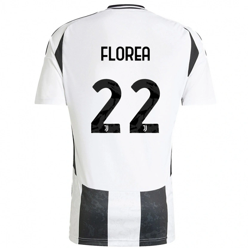 Danxen Mujer Camiseta Andrei Florea #22 Blanco Negro 1ª Equipación 2024/25 La Camisa