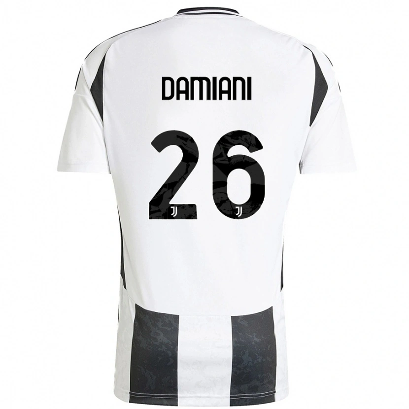 Danxen Mujer Camiseta Samuele Damiani #26 Blanco Negro 1ª Equipación 2024/25 La Camisa