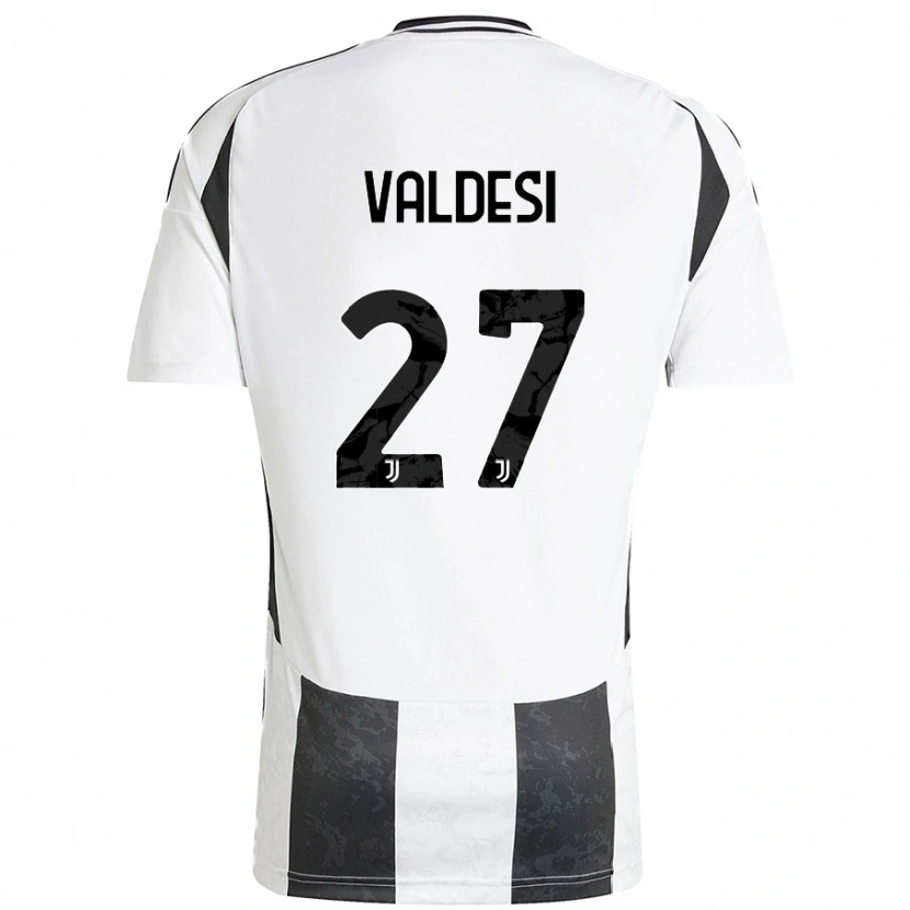 Danxen Mujer Camiseta Andrea Valdesi #27 Blanco Negro 1ª Equipación 2024/25 La Camisa