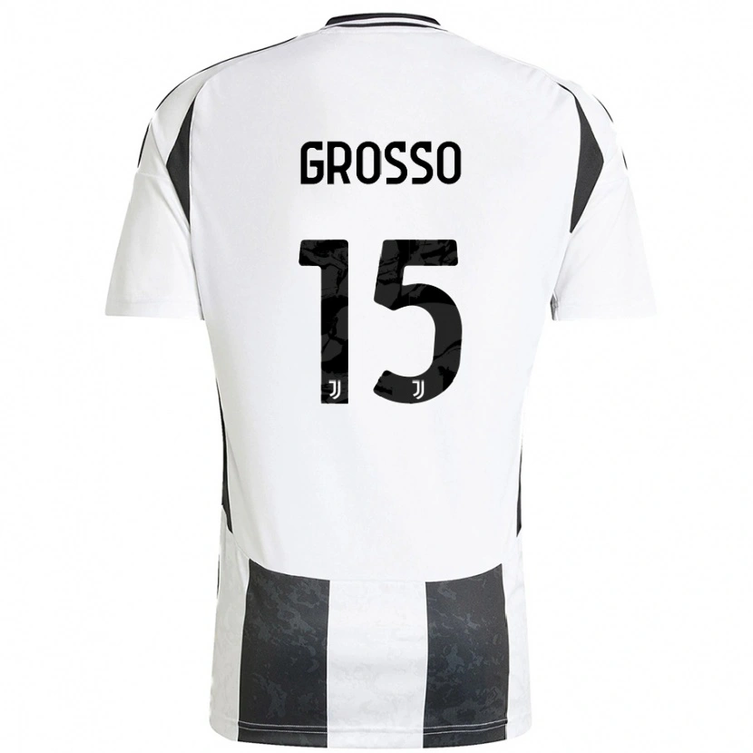 Danxen Mujer Camiseta Julia Grosso #15 Blanco Negro 1ª Equipación 2024/25 La Camisa