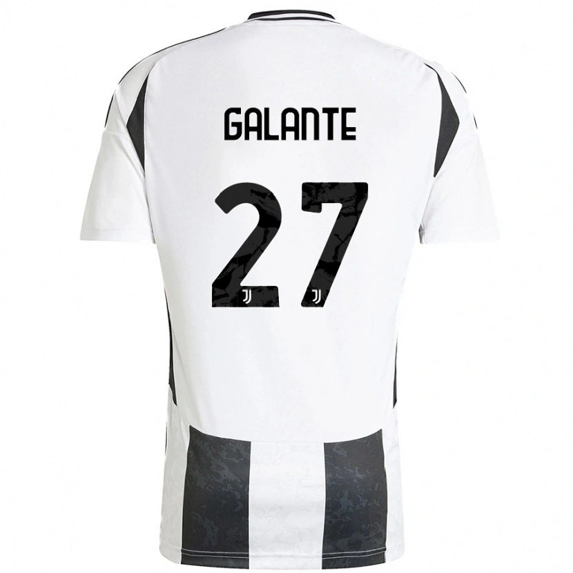 Danxen Mujer Camiseta Tommaso Galante #27 Blanco Negro 1ª Equipación 2024/25 La Camisa