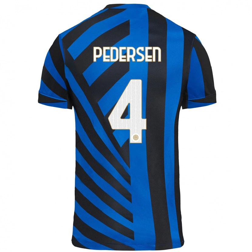Danxen Mujer Camiseta Sofie Junge Pedersen #4 Azul Negro 1ª Equipación 2024/25 La Camisa