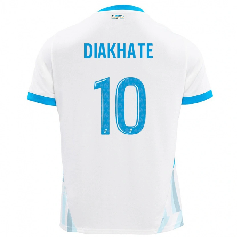 Danxen Mujer Camiseta Ndeye Awa Diakhaté #10 Blanco Azul Cielo 1ª Equipación 2024/25 La Camisa