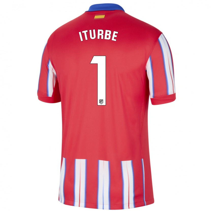 Danxen Mujer Camiseta Alejandro Iturbe #1 Rojo Blanco Azul 1ª Equipación 2024/25 La Camisa