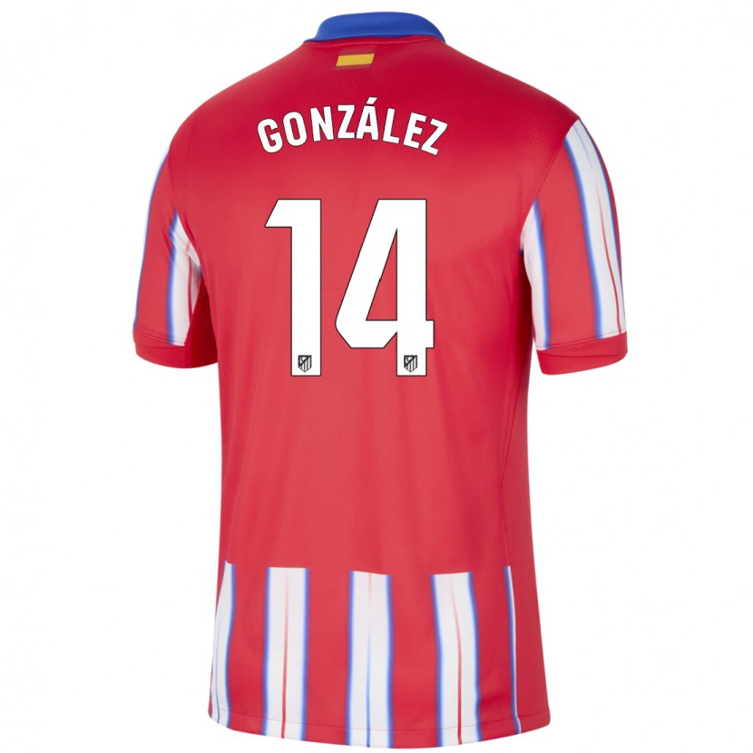 Danxen Mujer Camiseta Joaquín González #14 Rojo Blanco Azul 1ª Equipación 2024/25 La Camisa