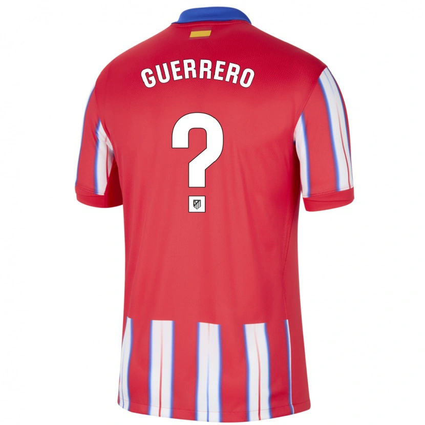 Danxen Mujer Camiseta Sergio Guerrero #0 Rojo Blanco Azul 1ª Equipación 2024/25 La Camisa