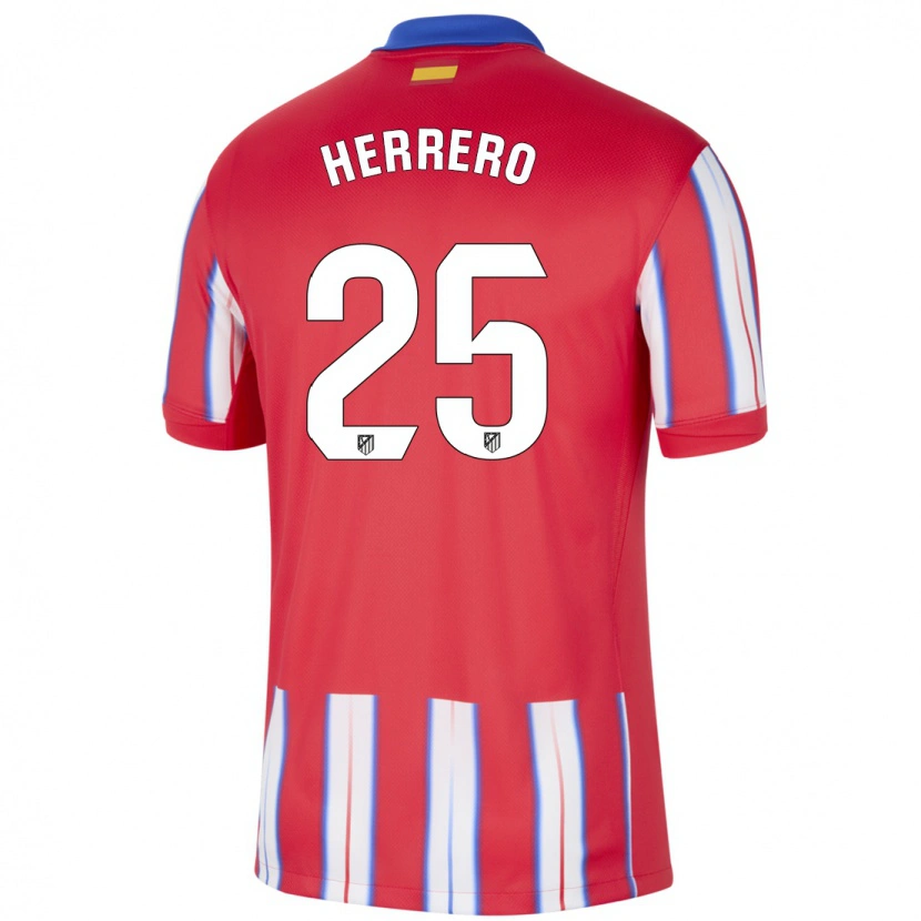 Danxen Mujer Camiseta Alex Herrero #25 Rojo Blanco Azul 1ª Equipación 2024/25 La Camisa