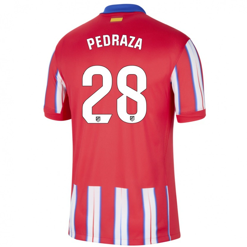 Danxen Mujer Camiseta Alfredo Pedraza #28 Rojo Blanco Azul 1ª Equipación 2024/25 La Camisa
