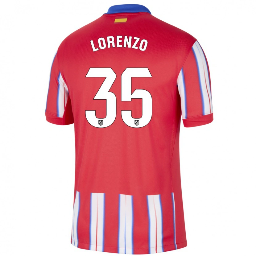 Danxen Mujer Camiseta Diego Lorenzo #35 Rojo Blanco Azul 1ª Equipación 2024/25 La Camisa