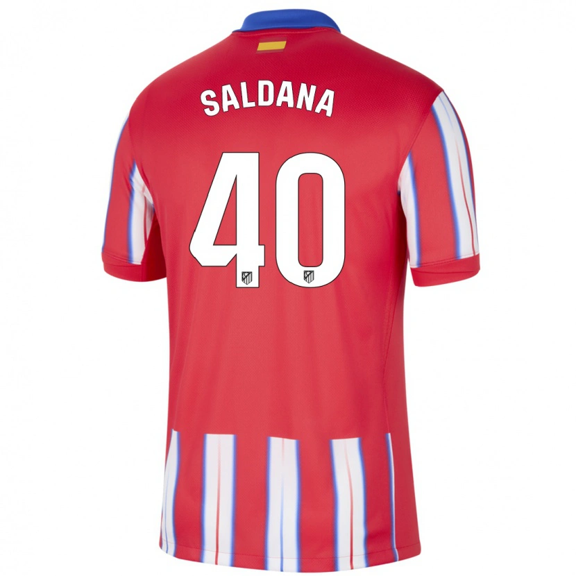 Danxen Mujer Camiseta Jose Saldana #40 Rojo Blanco Azul 1ª Equipación 2024/25 La Camisa