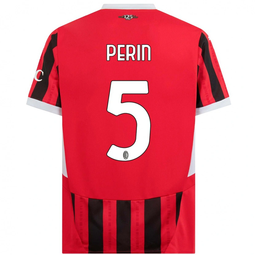 Danxen Mujer Camiseta Ernesto Perin #5 Rojo Negro 1ª Equipación 2024/25 La Camisa