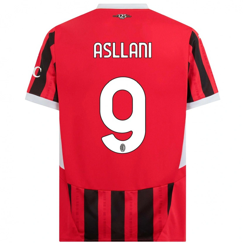 Danxen Mujer Camiseta Kosovare Asllani #9 Rojo Negro 1ª Equipación 2024/25 La Camisa