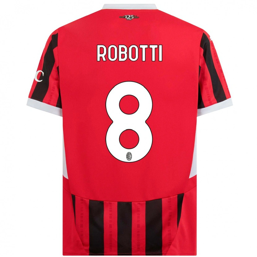 Danxen Mujer Camiseta Giovanni Robotti #8 Rojo Negro 1ª Equipación 2024/25 La Camisa