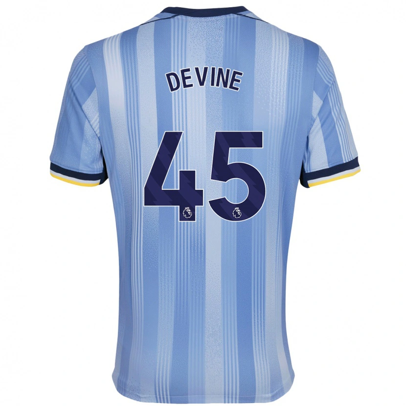 Danxen Mujer Camiseta Alfie Devine #45 Azul Claro 2ª Equipación 2024/25 La Camisa