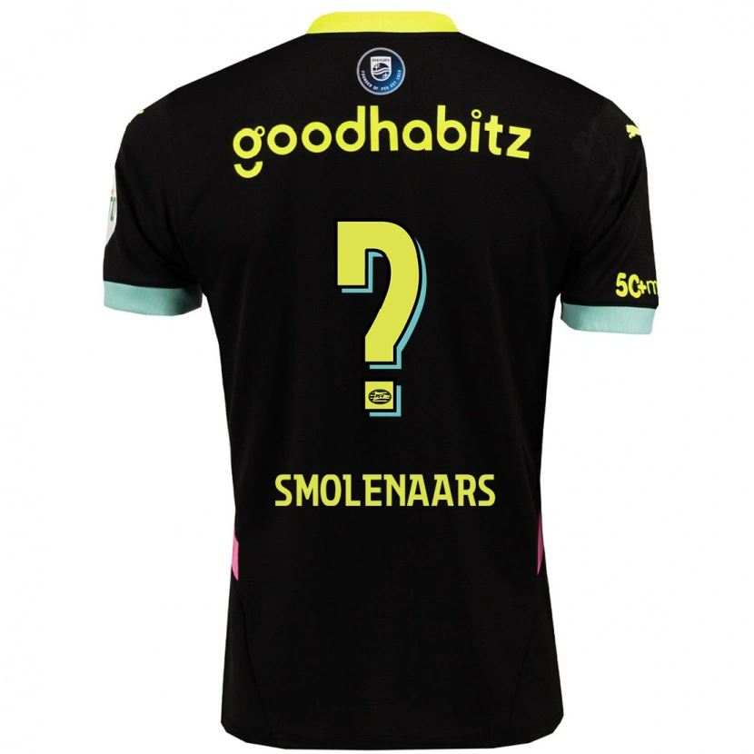 Danxen Mujer Camiseta Tijn Smolenaars #0 Negro Amarillo 2ª Equipación 2024/25 La Camisa