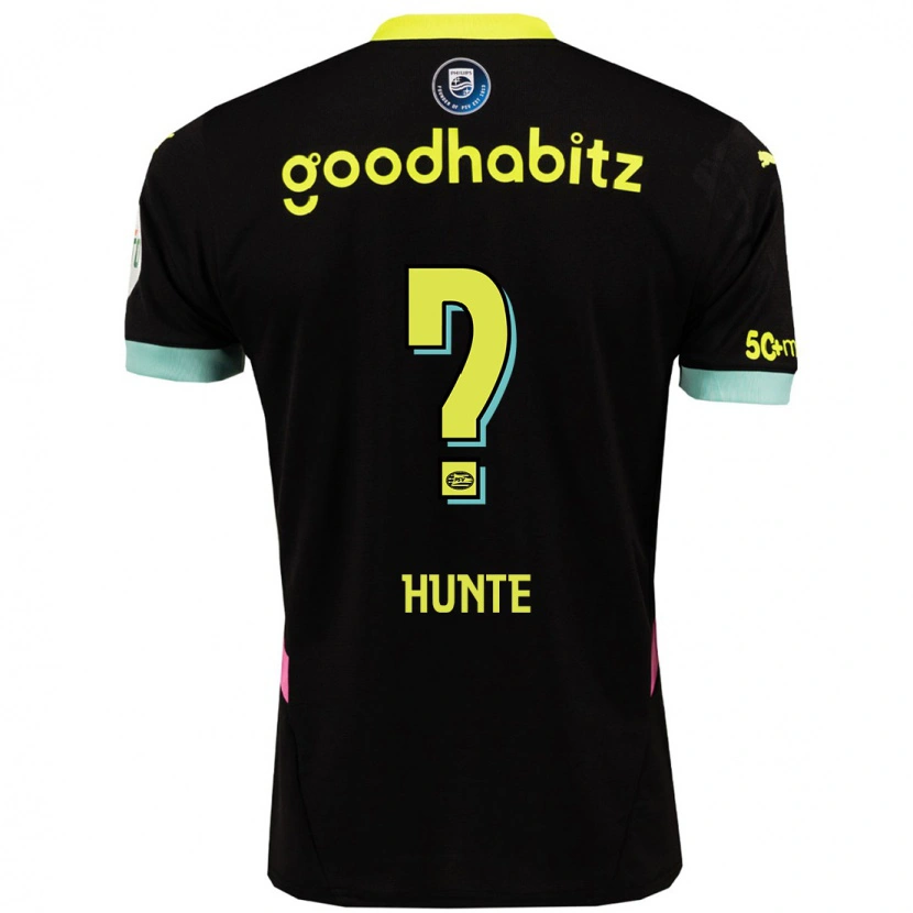 Danxen Mujer Camiseta Jerayno Hunte #0 Negro Amarillo 2ª Equipación 2024/25 La Camisa