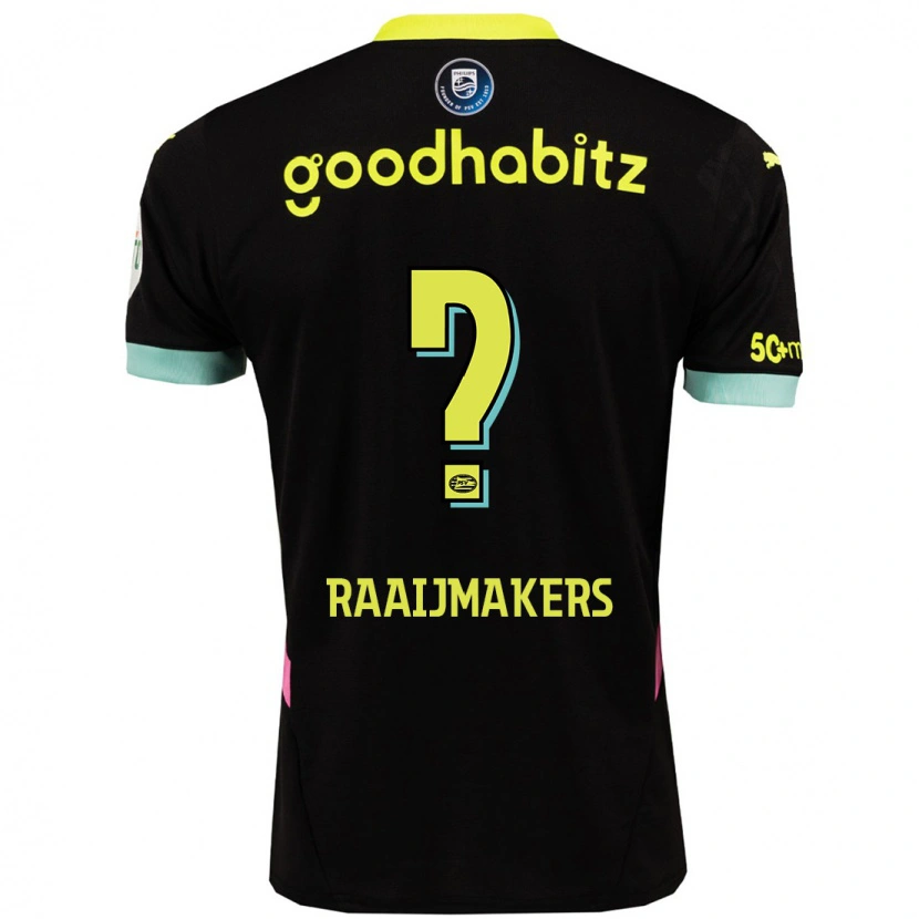 Danxen Mujer Camiseta Lars Raaijmakers #0 Negro Amarillo 2ª Equipación 2024/25 La Camisa