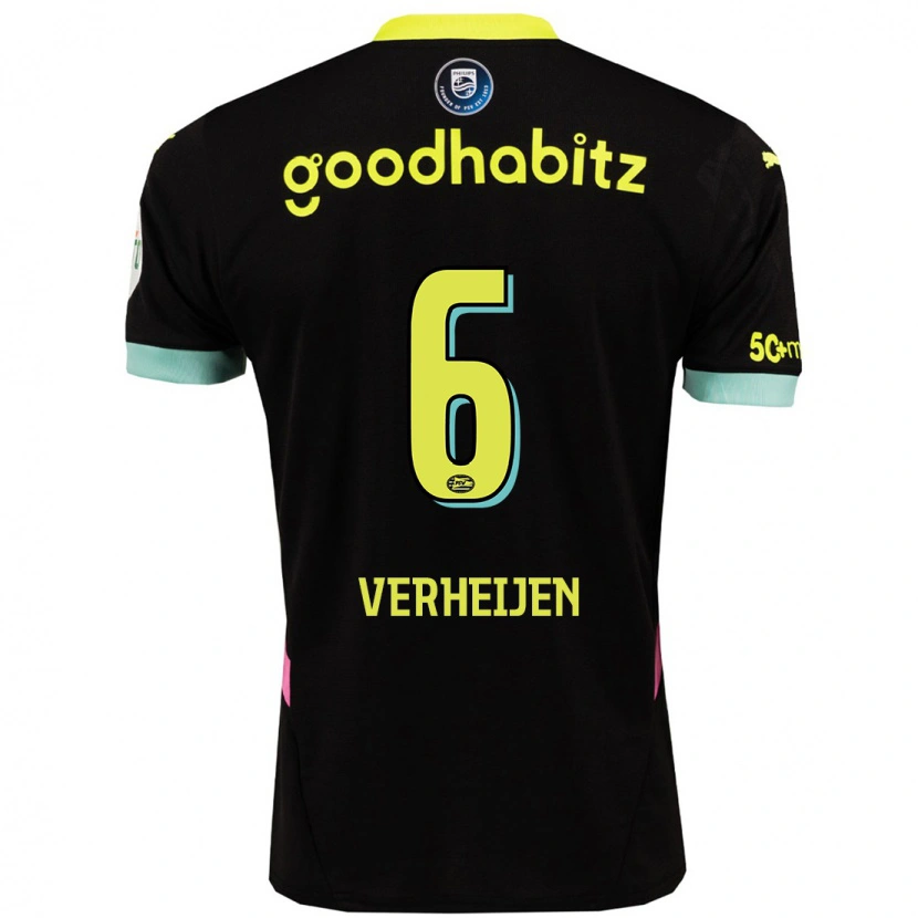 Danxen Mujer Camiseta Janneke Verheijen #6 Negro Amarillo 2ª Equipación 2024/25 La Camisa