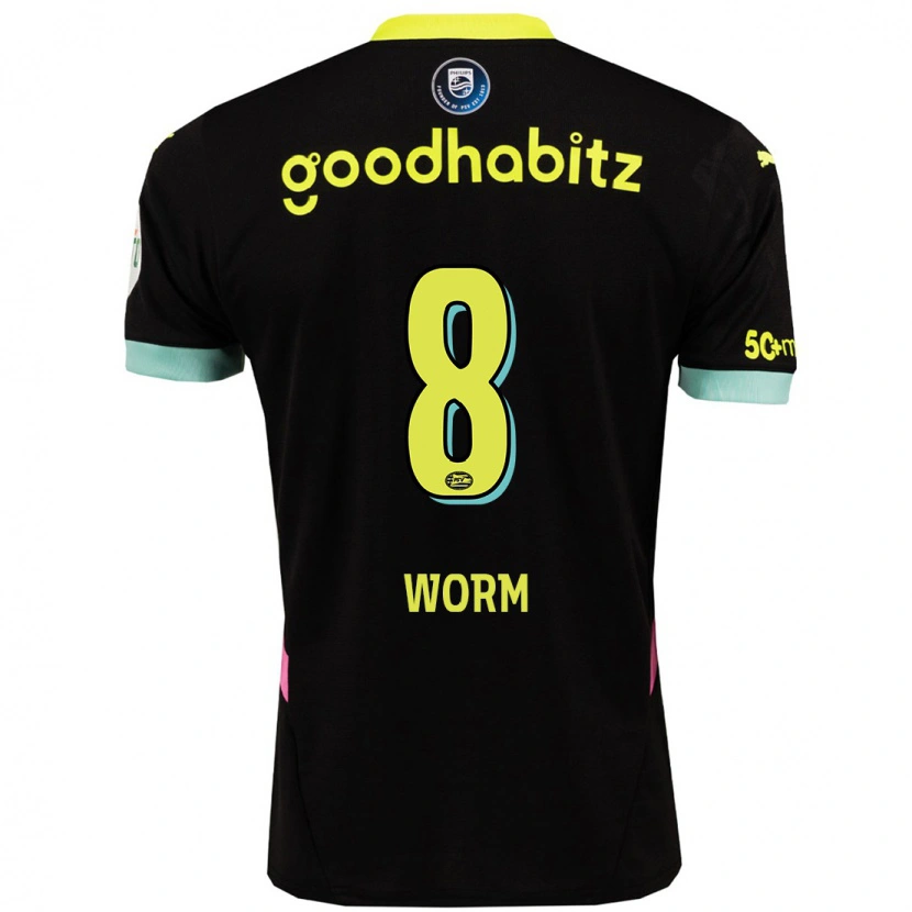 Danxen Mujer Camiseta Siri Worm #8 Negro Amarillo 2ª Equipación 2024/25 La Camisa