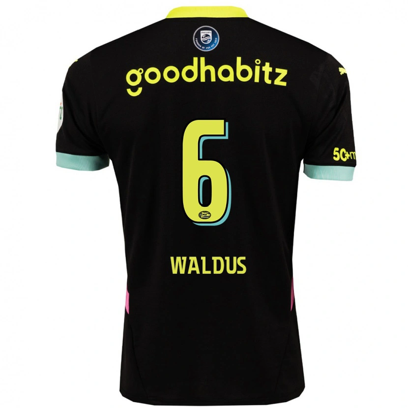 Danxen Mujer Camiseta Maruschka Waldus #6 Negro Amarillo 2ª Equipación 2024/25 La Camisa