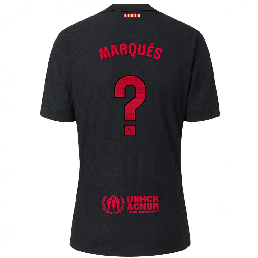 Danxen Mujer Camiseta Tomy Marqués #0 Negro Rojo 2ª Equipación 2024/25 La Camisa