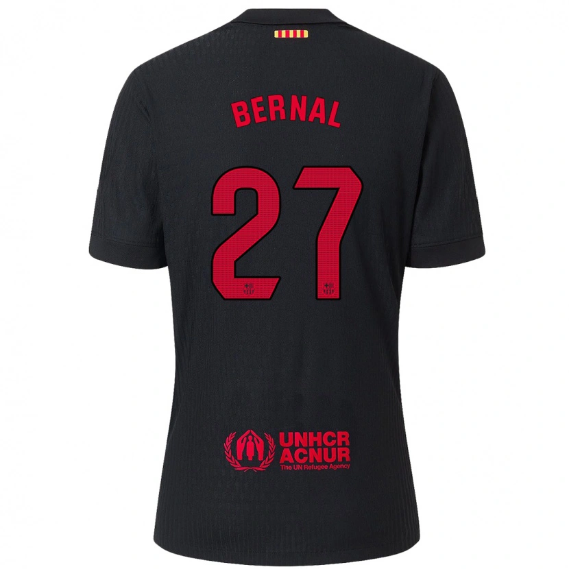 Danxen Mujer Camiseta Marc Bernal #27 Negro Rojo 2ª Equipación 2024/25 La Camisa